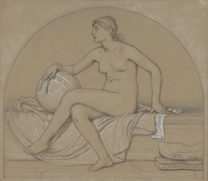 Studie for astronomi, 1892. af Elihu Vedder