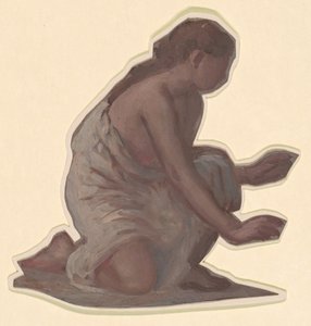 Studie for græske piger, der bader, ca. 1872. af Elihu Vedder