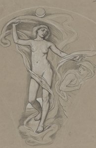 Studer for Luna af Elihu Vedder
