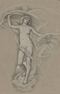 Studie til Luna af Elihu Vedder