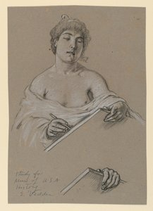 Studie til "Muse of History" af Elihu Vedder