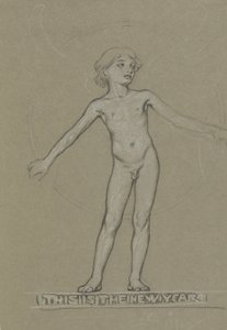 Studie for bevingede unge (det nye år) af Elihu Vedder