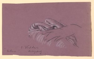 Studie af Drapery of "Fortune" af Elihu Vedder