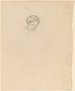 Studie af en piges hoved, ca. 1858. af Elihu Vedder