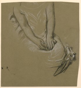 Undersøgelse af kvindelig model af Elihu Vedder
