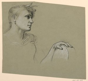 Studie af figur af Elihu Vedder