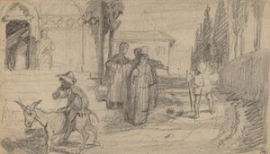 Lignelsen om Mølleren og Æslet, ca. 1859. af Elihu Vedder