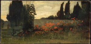 Cypres og valmuer af Elihu Vedder
