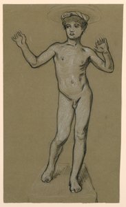 figurstudie til et springvandsdesign af Elihu Vedder