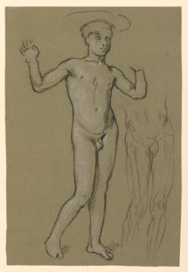 figurstudie til et springvandsdesign af Elihu Vedder