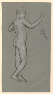 figurstudie til et springvandsdesign af Elihu Vedder