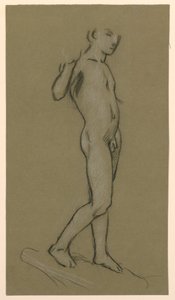 figurstudie til et springvandsdesign af Elihu Vedder