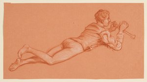 undersøgelse af en mandlig udklædt figur af Elihu Vedder