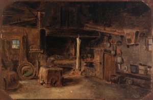 Interiør af en smedje af Eliphalet Fraser Andrews