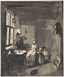 Interiør med familiescene af Elisabeth Alida Haanen
