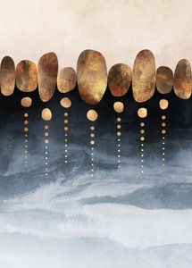 Golden Blue – Abstrakt af Elisabeth Fredriksson