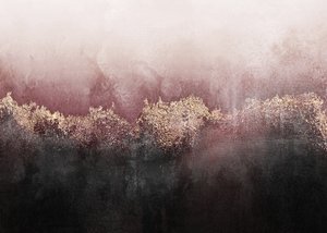 Tåget rosen-guld-skov