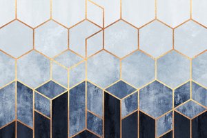 Moderne geometriske blå sekskanter