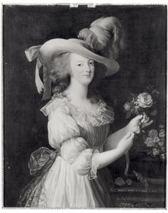 Kopi af et portræt af Marie-Antoinette (1755-93) efter 1783 (olie på lærred) (s/h foto)