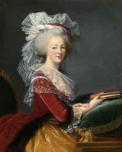 ""Portrætter af Marie Antoinette (Marie-Antoinette) af Lorraine Habsburg (1755-1793) Dronning af Frankrig"" Maleri af Marie Louise Elisabeth Vigee Lebrun (Vigee-Lebrun)(1755-1842) 1785 Privat samling af Elisabeth Louise Vigee Lebrun