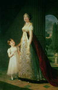 Maria Carolina Bonaparte (1782-1839) Dronning af Napoli med sin datter Laetitia Murat af Elisabeth Louise Vigee Lebrun
