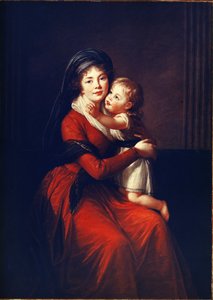 Portræt af prinsesse Alexandra Petrovna Galitzine (Golitsyna eller Galitzyne) født Protassov (1774-1842) med sin søn. Maleri af Elisabeth Vigee-Lebrun (Vigee Lebrun) (1755-1842), olie på lærred af Elisabeth Louise Vigee Lebrun