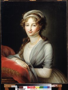 Portræt af kejserinde Elisabeth Alexeievna, prinsesse Louise af Baden (eller Baden) (1779-1826) (Portræt af kejserinde Elizabeth Alexeievna, prinsesse Louise af Baden). Maleri af Marie Louise Elisabeth Vigee Lebrun (1755-1842). Olie på lærred, 80 x 64,6 cm af Elisabeth Louise Vigee Lebrun