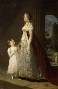 Portræt af Caroline Bonaparte 1782-1839, dronning af Napoli og Sicilien, med sin datter, Letizia, 1807 af Elisabeth Louise Vigee Lebrun