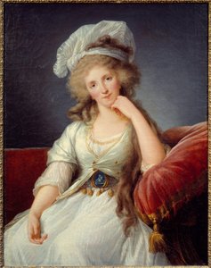 Portræt af hertuginden af Orleans, Louise de Bourbon Penthievre (1753-1821) Hustru til Louis Philippe II Joseph Duke of Orleans eller Philippe Egalite (1747-1793) Maleri af af Elisabeth Louise Vigee Lebrun