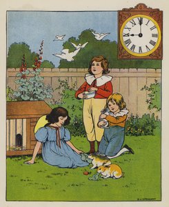 Fodringstid (farve litho) af Elise H. Stewart