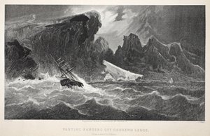 Parting Hawsers off Godsend Ledge, illustration fra The second Grinnell Expedition in Search of Sir John Franklin...