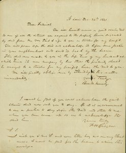 Brev til Frederick Saugrain fra Eliza Kennerly, 24. december 1841 af Eliza Kennerly