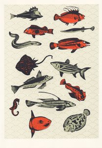 Orange Japanese Fish, 2015 (screenprint) af Eliza Southwood