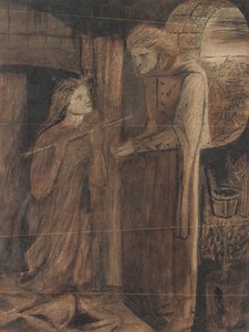 Clerk Saunders (akvarel med gummi arabicum og skrabe ud, på papir)