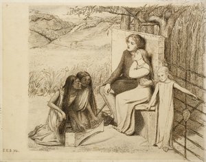 Two Lovers, 1854 (pen og brunt blæk på råhvidt papir)