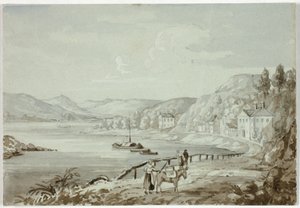 På Rhinen (recto) og mor og barn (verso) af Elizabeth Murray
