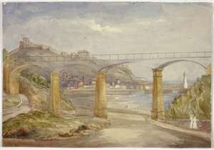Scarborough (recto) og Skitse af huset med mor og børn (verso) af Elizabeth Murray