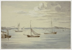 Se Inchkeith og Firth of Forth Islands fra Granton af Elizabeth Murray