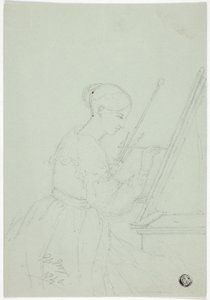 Ung kvinde maler (muligvis et selvportræt) af Elizabeth Murray