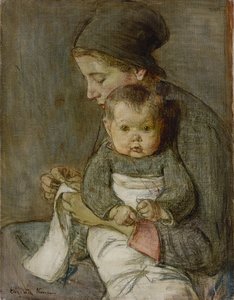Mor og baby (olie på lærred)