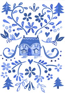 Blue Cottage, 2017 (akvarel)