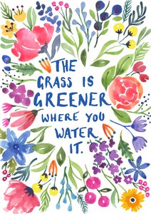 Greener Grass, 2018 (akvarel) af Elizabeth Rider