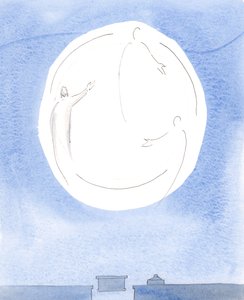 Efter bekendelse: Den allerhelligste treenighed viste mig ved et billede, at hver af de tre guddommelige personer - én Gud - tilgav mig for enhver synd og svigt og inviterede mig til at være glad., 2004 (w/c på papir) af Elizabeth Wang