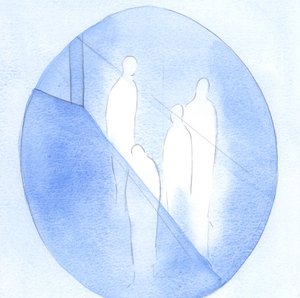 Alt det gode, som jeg ser og fornemmer hos personer, jeg kender, er en gave fra Gud; enhver god handling eller gestus stammer fra ham, 2000 (w/c på papir) af Elizabeth Wang
