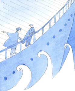 Enhver, der guider folk på en vanskelig rejse, må gøre opmærksom på farerne og tilbyde fornuftige adfærdsregler, 2005 (akvarel på papir) af Elizabeth Wang