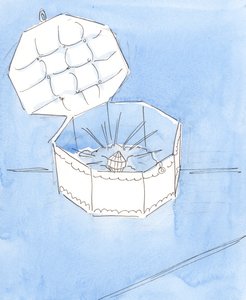 Ligesom en smuk juvel hviler i et værdigt smykkeskrin, så bør det hellige sakramente placeres i værdige omgivelser, hædret af det bedste af alting, 2004 (w/c på papir) af Elizabeth Wang