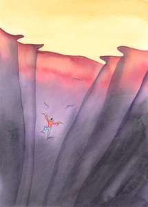 Ved vores oprigtige forbøn hjælper vi med at redde sjæle i dødssynd, som, hvis de ikke ændrer sig, vil falde i Helvede, 2004 (akvarel på papir) af Elizabeth Wang