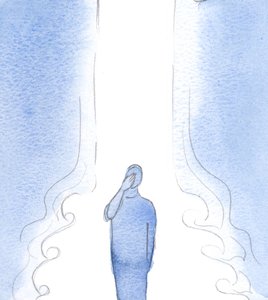 Ved korsets tegn og accept af en apostolisk velsignelse blev Guds kraft udgydt med en stigning i nåder og lyksalighed., 2001 (w/c på papir) af Elizabeth Wang
