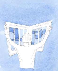 Katolske redaktører har et stort ansvar for at se, at sandheden er fremherskende på deres sider, og ikke løgn, kætteri eller forvrængning, 2003 (w/c på papir) af Elizabeth Wang