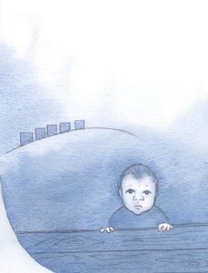 Kristus, som en baby, sand Gud og sandt menneske, var underlagt andre og ventede på kærlighed og varme, 2000 (w/c på papir) af Elizabeth Wang